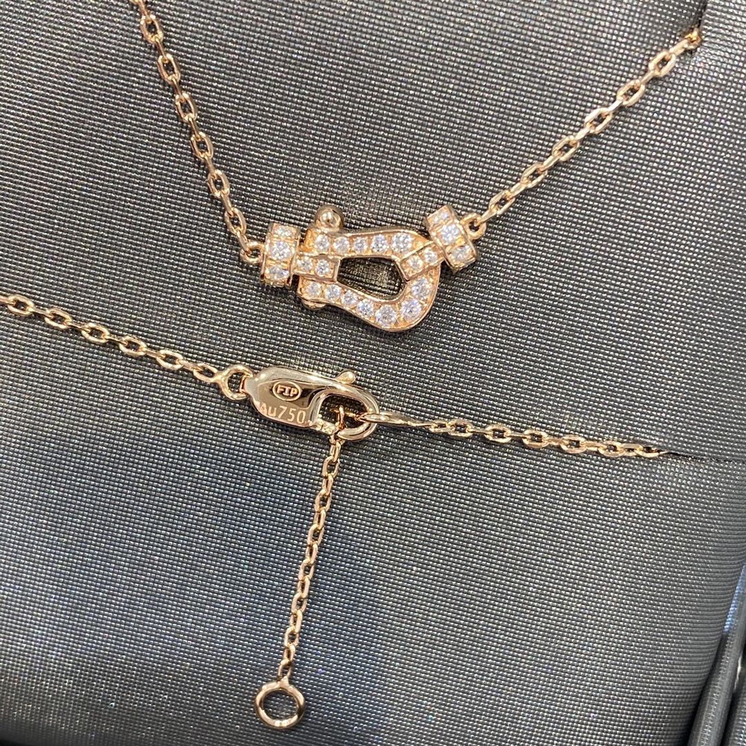 FRED FORCE 10 DIAMOND PINK GOLD NECKLACE MINI MODEL