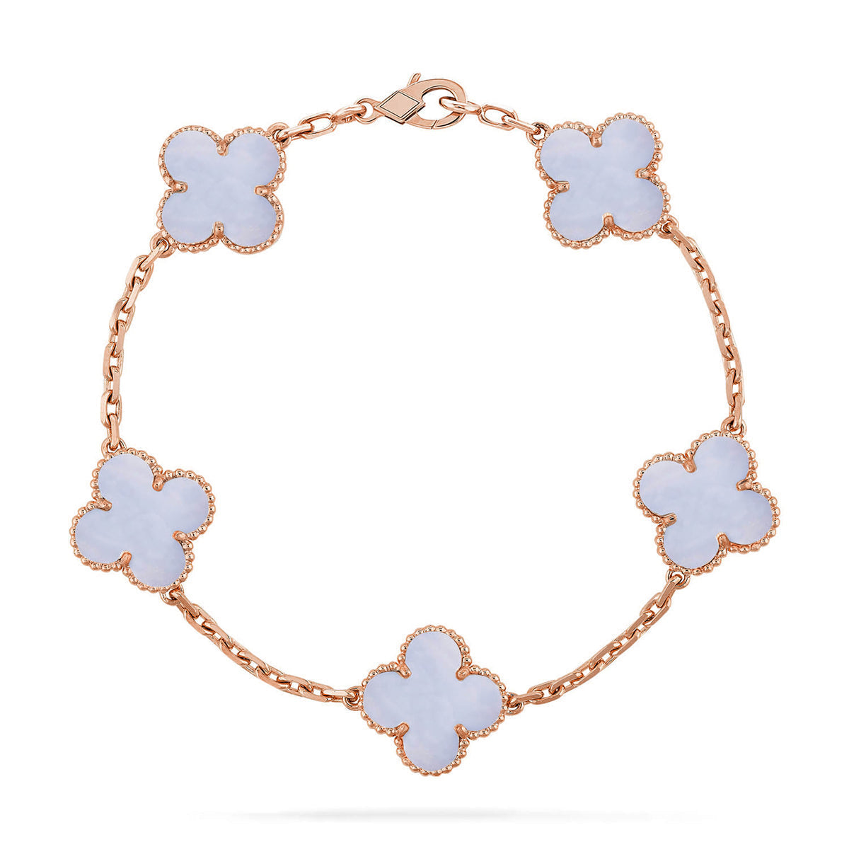 VCA CLOVER 5 MOTIF PURPLE CHALCEDONY BRACELET COLLECTION