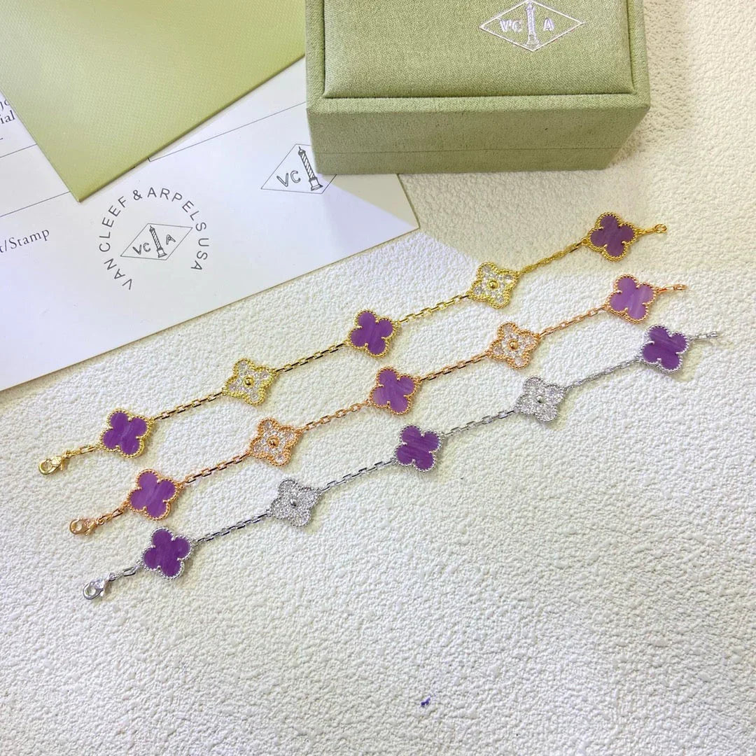 VCA CLOVER 5 MOTIF VIOLET BRACELET COLLECTION